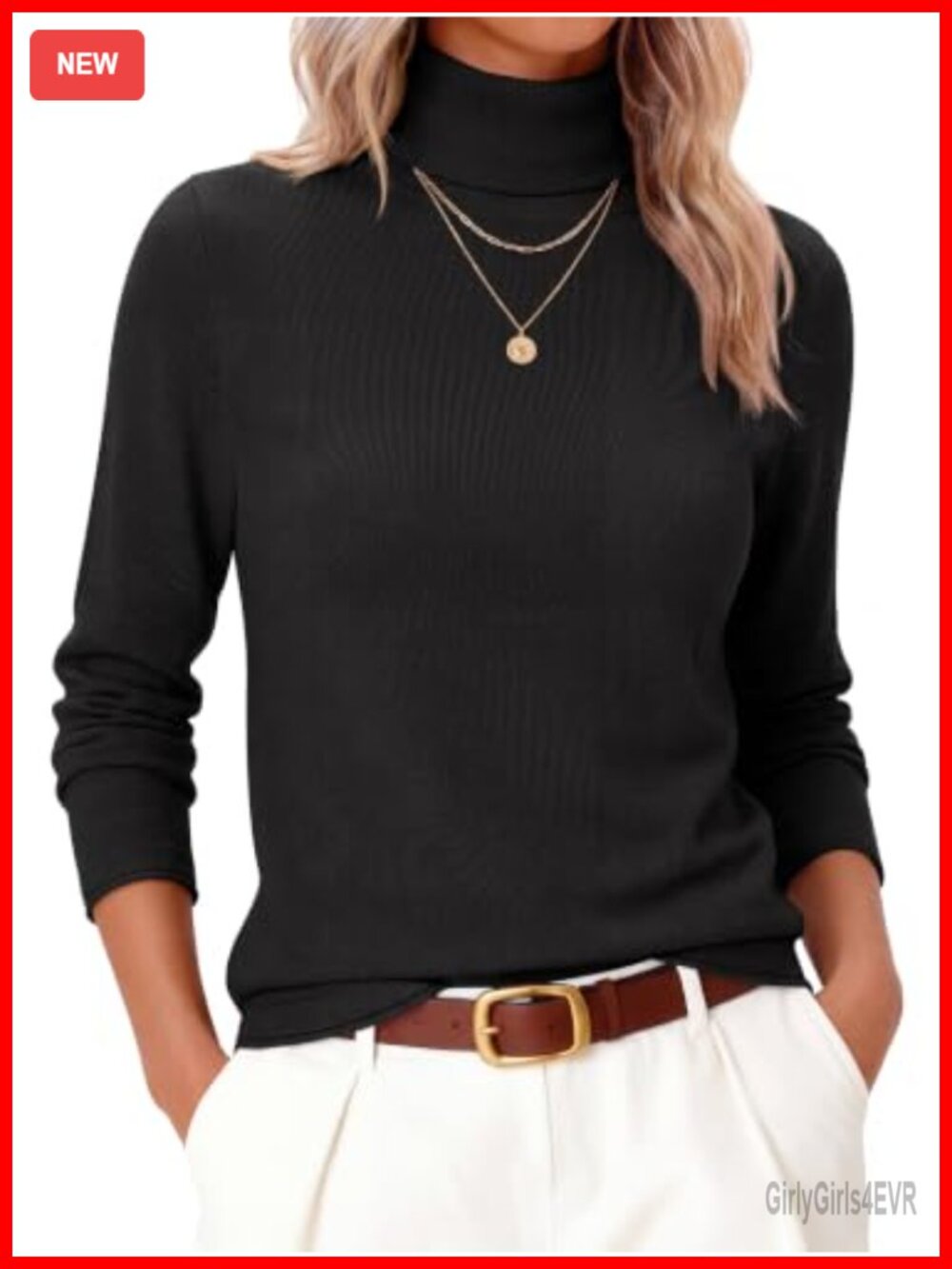 Wool Blend Lightweight Turtleneck Sweater Pullover Long Sleeve Knit